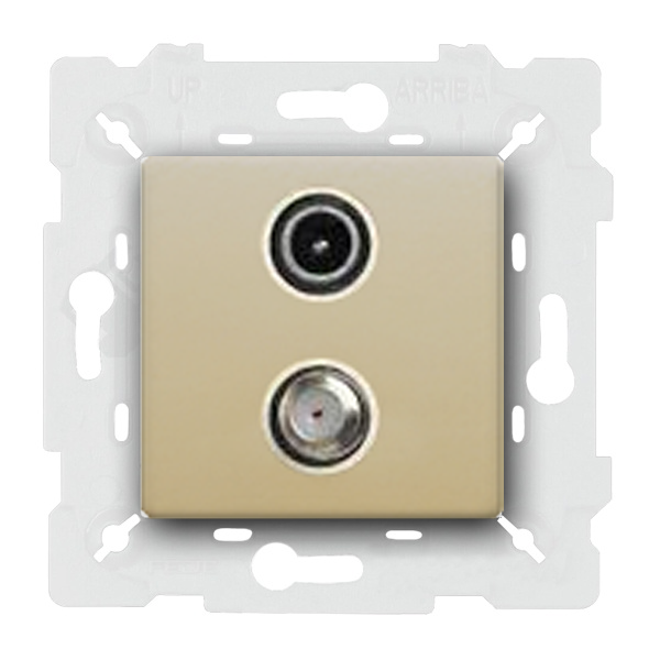  Розетка TV / SAT простая Fede Vintage Corinto Бежевый (в сборе)